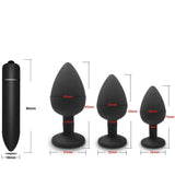 Annaluka™ - Vibrating Silicone Anal Plug Set with Removable Crystal Base