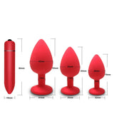Annaluka™ - Vibrating Silicone Anal Plug Set with Removable Crystal Base
